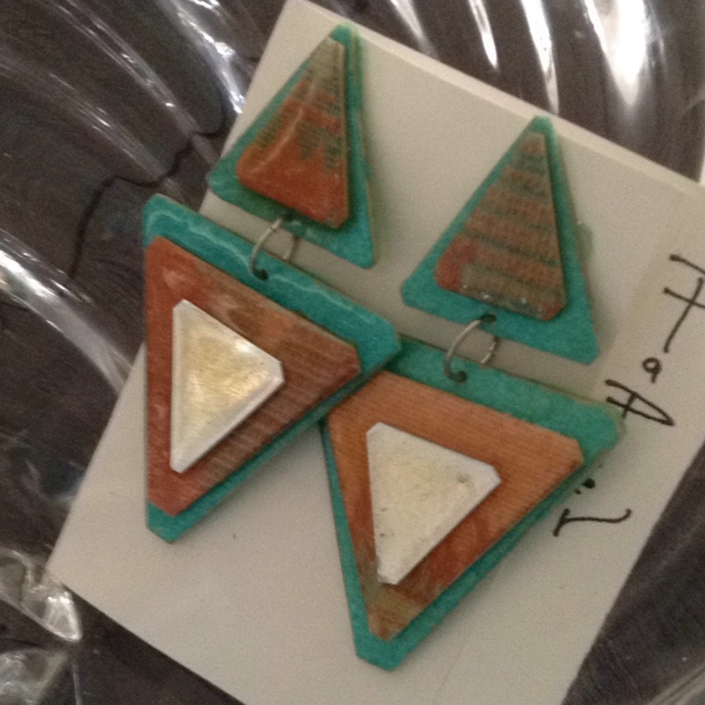 Arizona Fabric retro handmade Rust/Tuqearrings